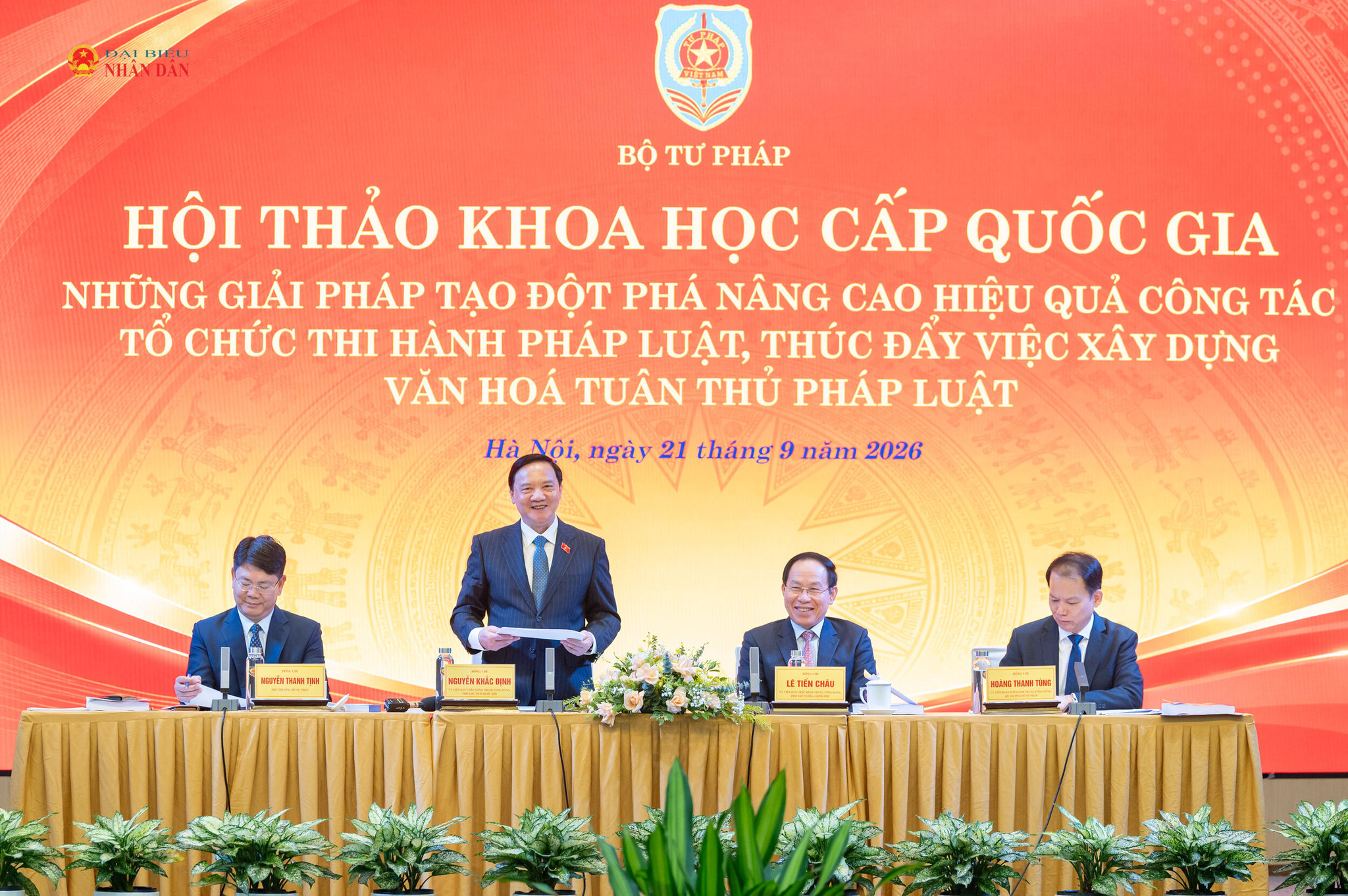 Hội thảo khoa học cấp quốc gia “Những giải pháp tạo đột phá nâng cao hiệu quả công tác tổ chức thi hành pháp luật, thúc đẩy việc xây dựng văn hóa tuân thủ pháp luật”