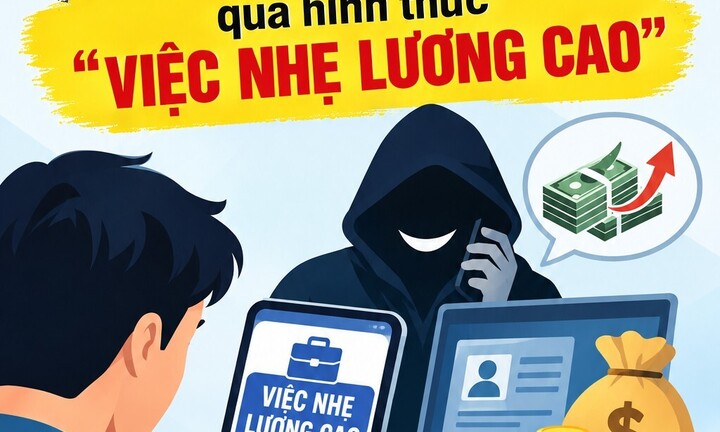 Cảnh báo thủ đoạn lừa đảo qua hình thức “việc nhẹ lương cao” dịp cuối năm