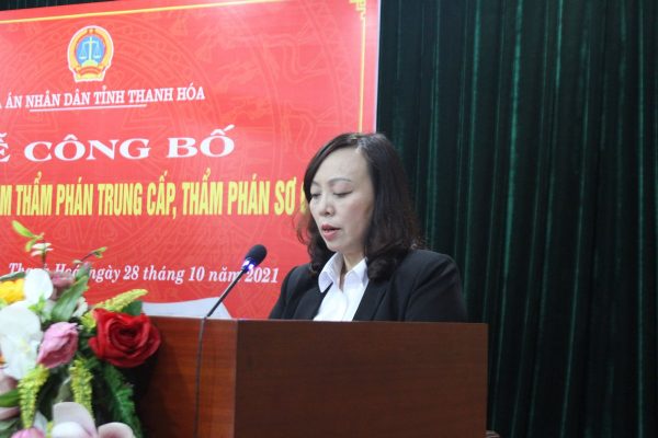 TAND tỉnh Thanh Hóa trao quyết định bổ nhiệm chức danh Thẩm phán trung cấp và Thẩm phán sơ cấp