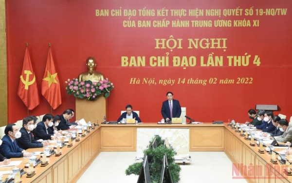 Thủ tướng Phạm Minh Chính chủ trì Hội nghị lần thứ 4 Ban Chỉ đạo Trung ương tổng kết Nghị quyết 19-NQ/TW
